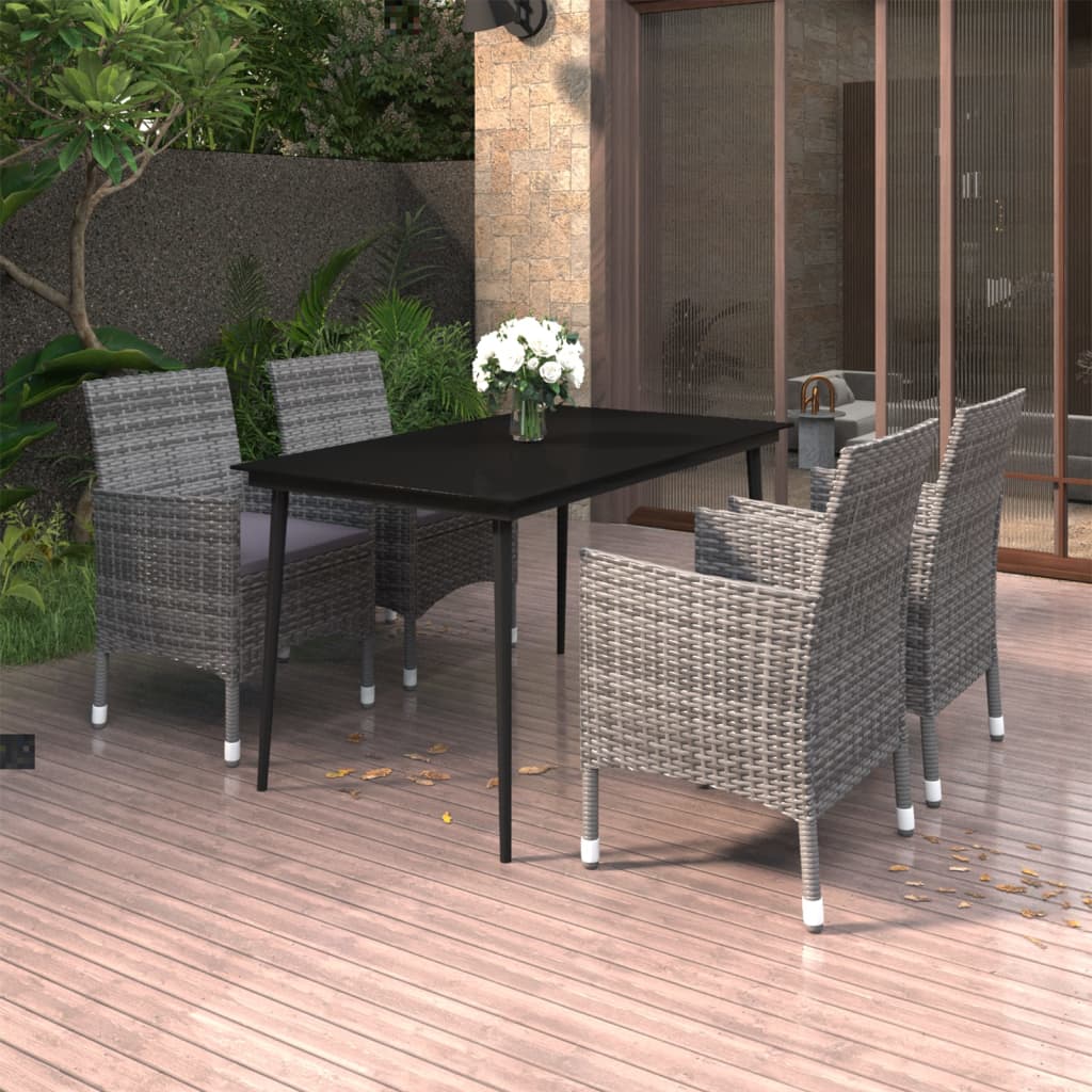 Garden Dining Set Grey PE rattan Large Suitable for Many