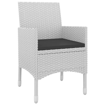 Garden Dining Set Table: Black, Chairs: White, Cushions: Black