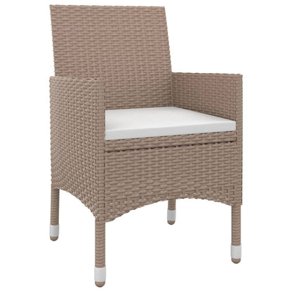 Garden Dining Set Beige PE Rattan Medium Seats Many