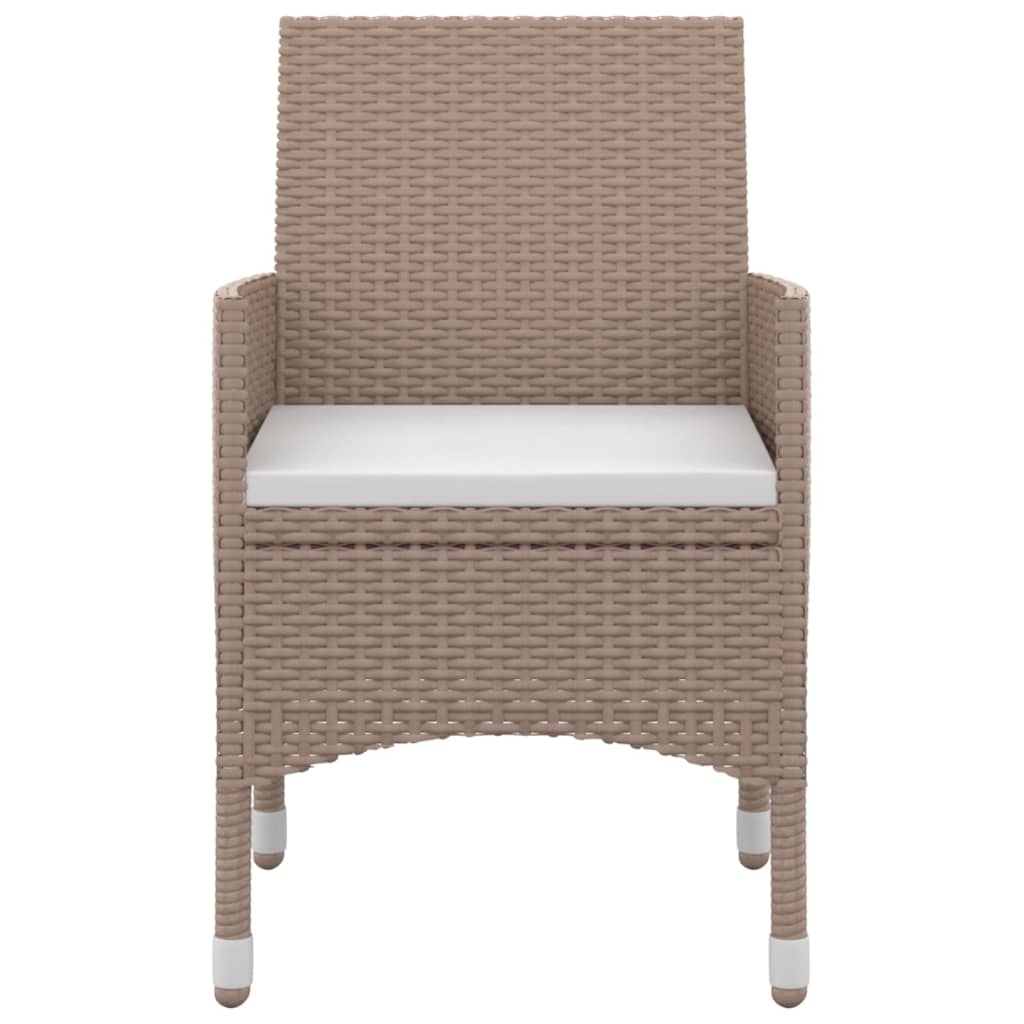 Garden Dining Set Beige PE Rattan Medium Seats Many