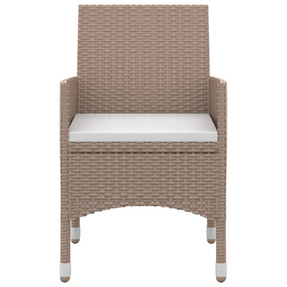 Garden Dining Set Beige PE Rattan Medium Seats Many