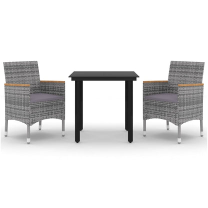 Garden Dining Set Poly rattan: Grey