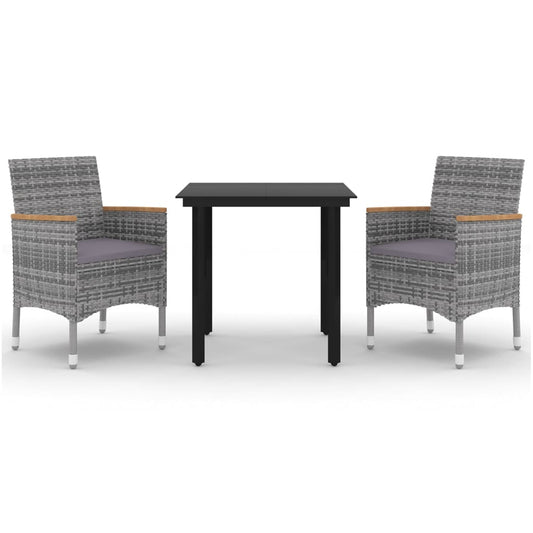 Garden Dining Set Poly rattan: Grey