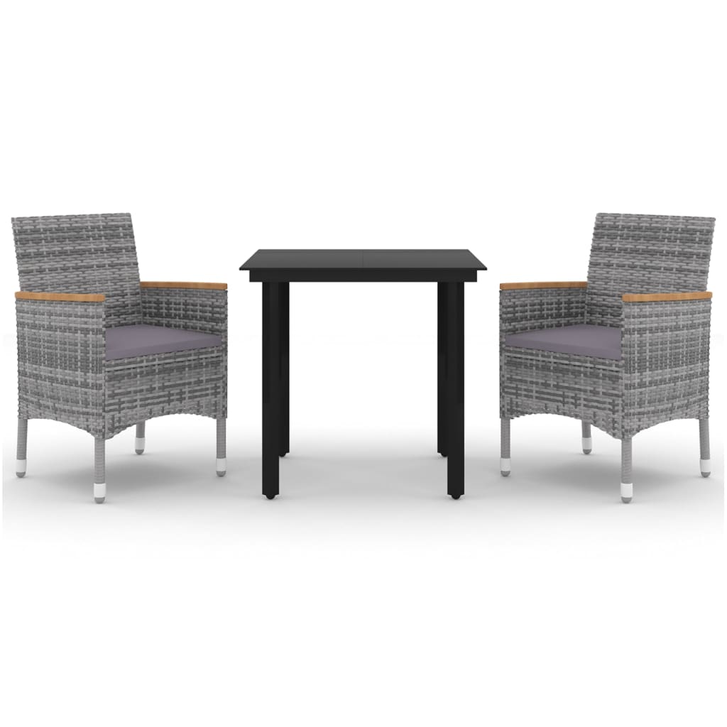 Garden Dining Set Poly rattan: Grey
