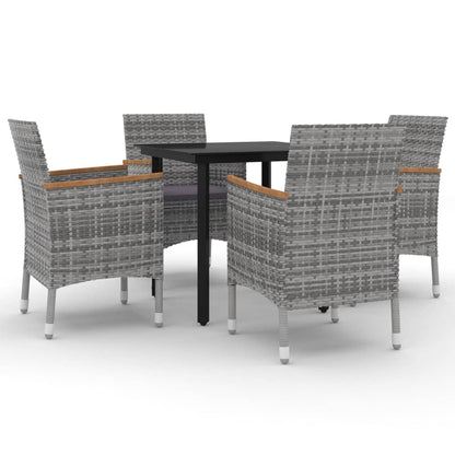 Garden Dining Set Grey PE rattan 5 Piece Set Garden Dining Set