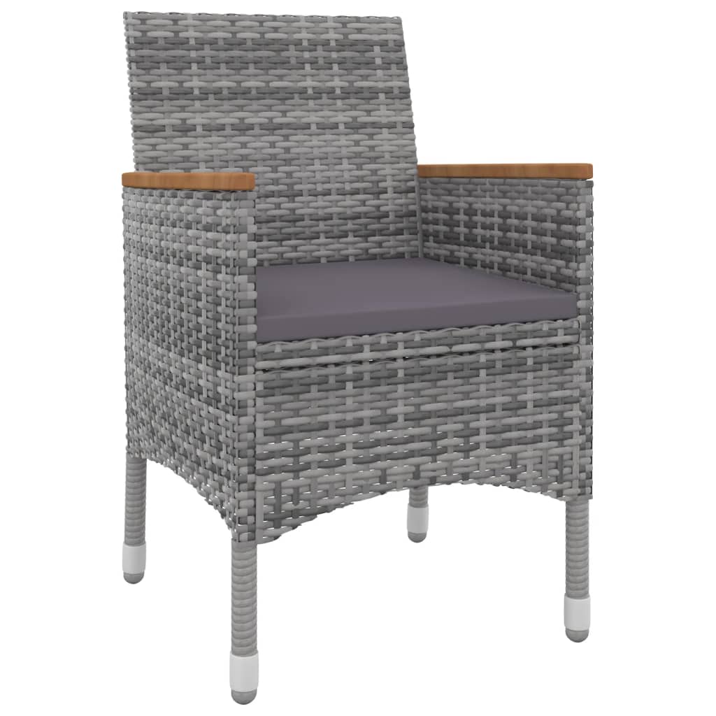 Garden Dining Set Grey PE Rattan Medium Waterproof materials