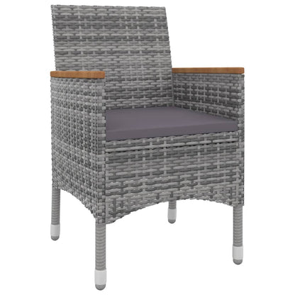 Garden Dining Set Grey PE Rattan Medium Waterproof materials