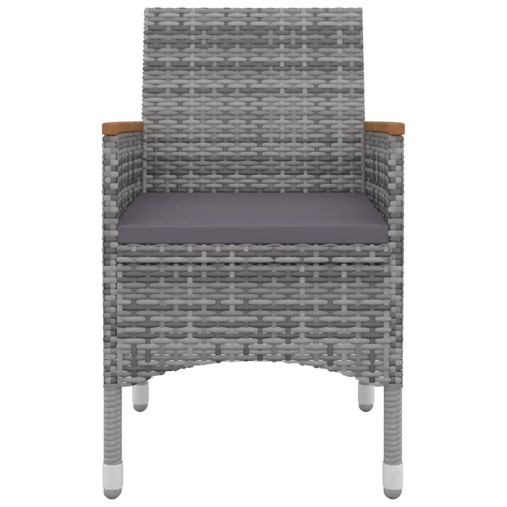 Garden Dining Set Grey PE Rattan Medium Waterproof materials