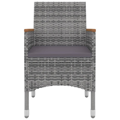 Garden Dining Set Grey PE Rattan Medium Waterproof materials