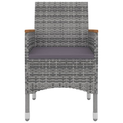 Garden Dining Set Table: Black, Chairs: Grey, Cushions: Dark Grey