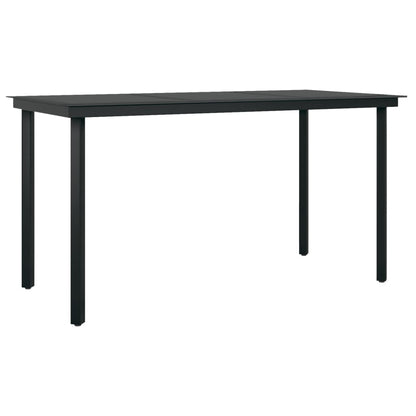 Garden Dining Set Table: Black, Chairs: Grey, Cushions: Dark Grey
