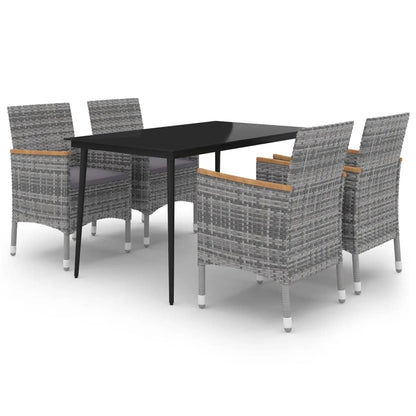 Garden Dining Set Grey, Dark grey, Black