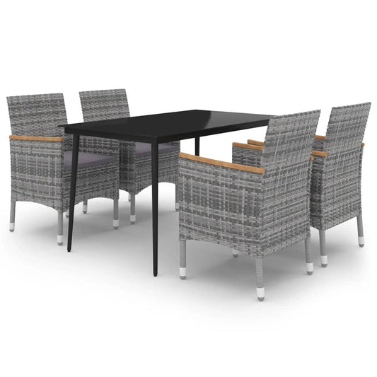 Garden Dining Set Grey, Dark grey, Black