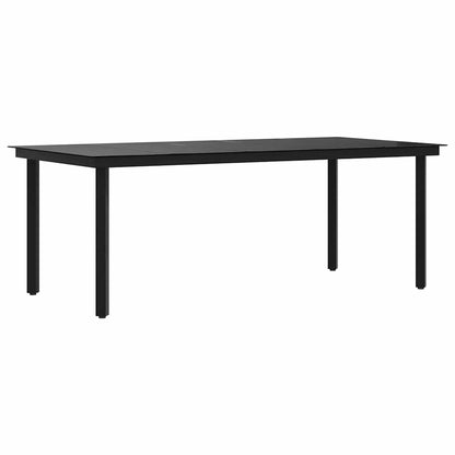Garden Dining Table Black Powder-coated steel, glass