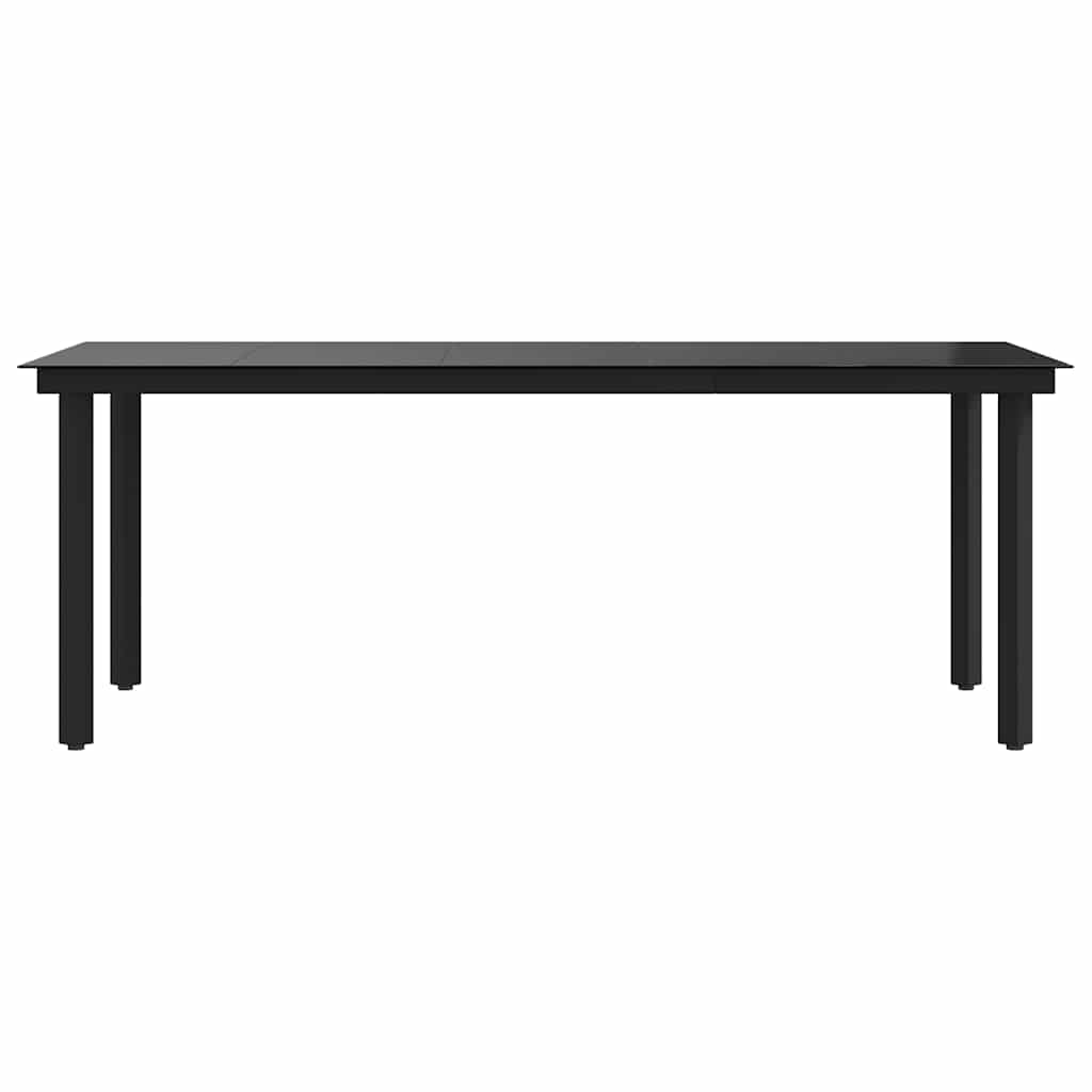 Garden Dining Table Black Powder-coated steel, glass