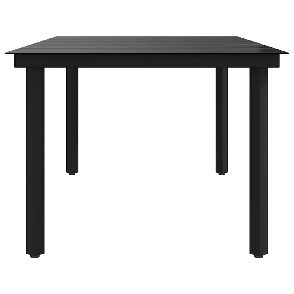 Garden Dining Table Black Powder-coated steel, glass