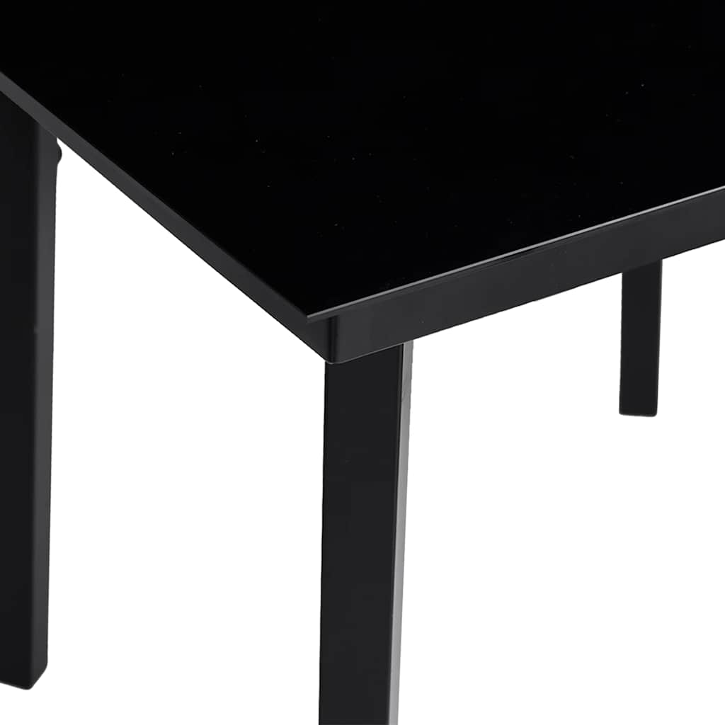 Garden Dining Table Black Powder-coated steel, glass