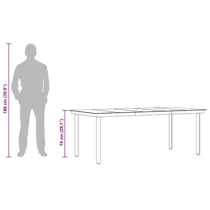 Garden Dining Table Black Powder-coated steel, glass