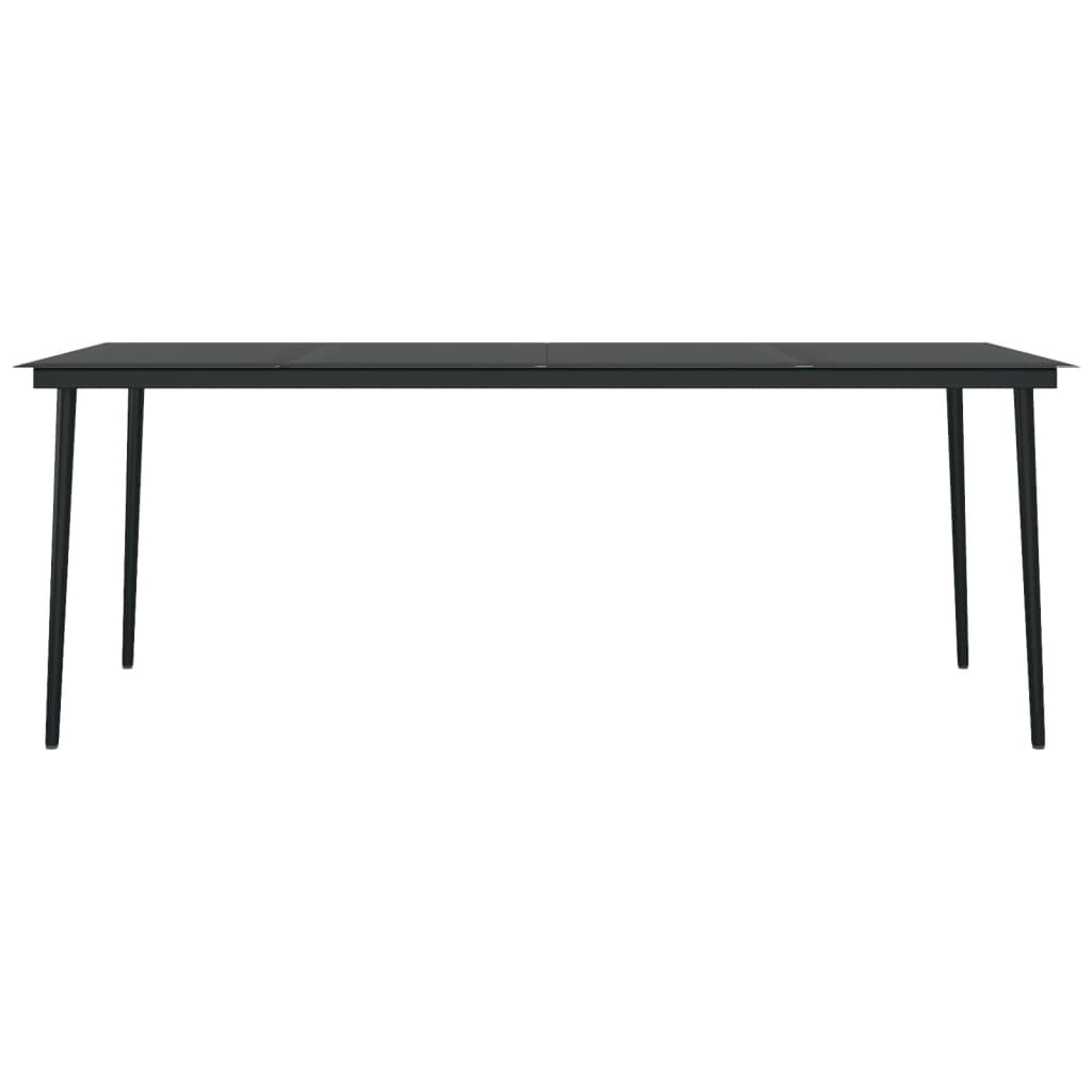 Garden Dining Table Black Powder-coated steel, glass