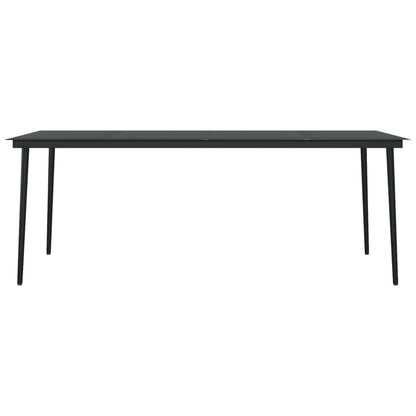 Garden Dining Table Black Powder-coated steel, glass