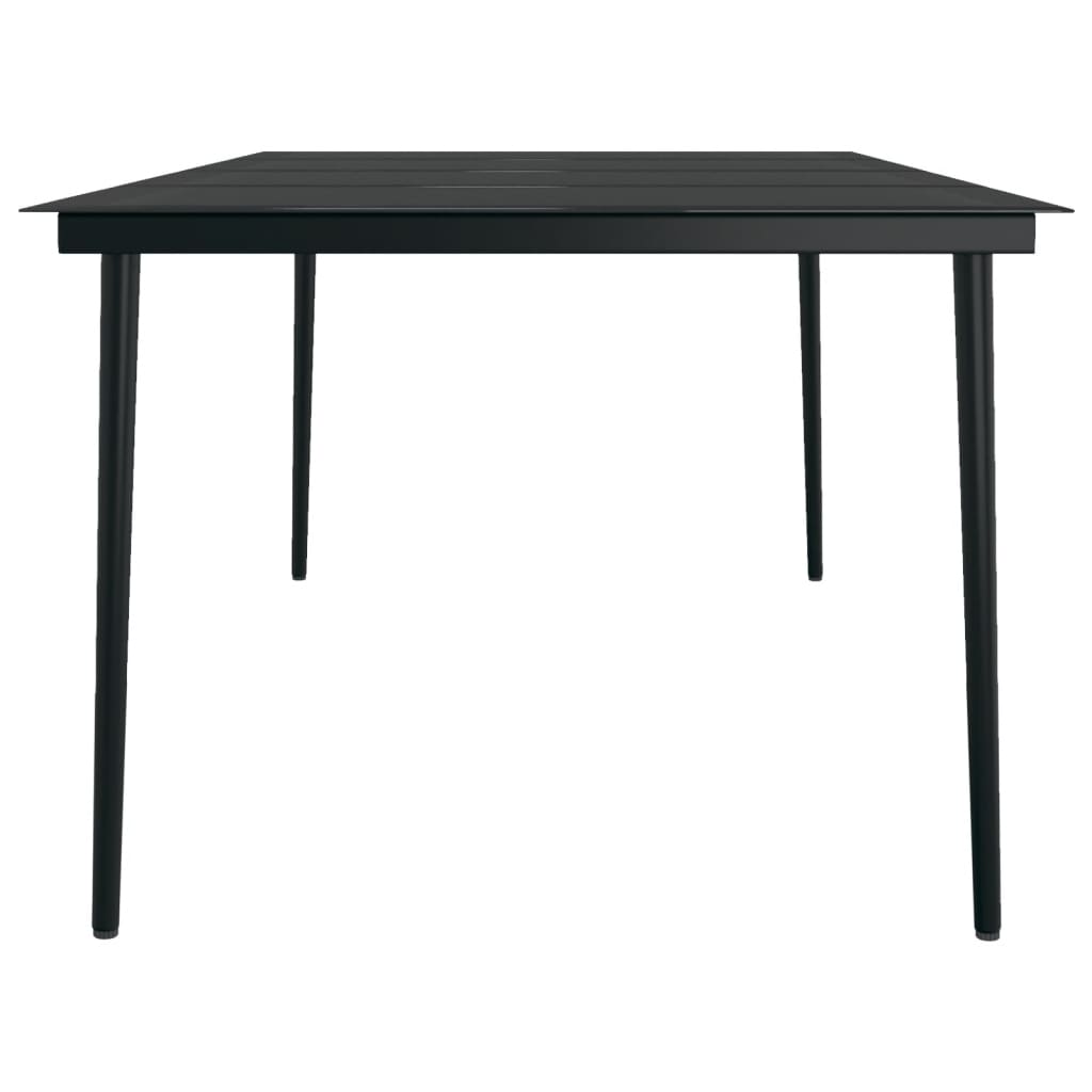 Garden Dining Table Black Powder-coated steel, glass