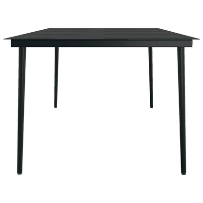 Garden Dining Table Black Powder-coated steel, glass