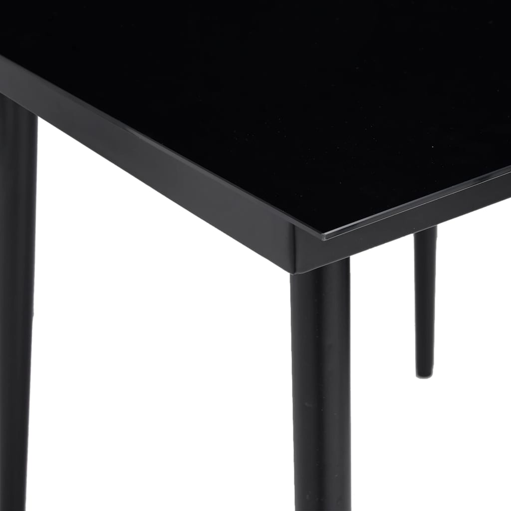 Garden Dining Table Black Powder-coated steel, glass