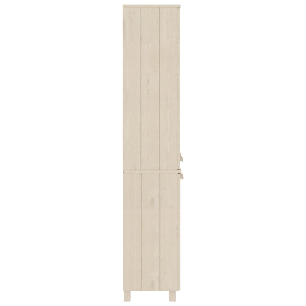 Highboard Set of 2 Honey brown Solid pine wood, MDF, glass Large