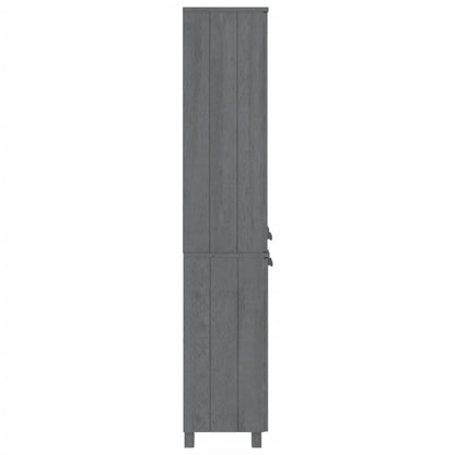 Highboard Set of 2 Dark Grey Solid pine wood, MDF, glass