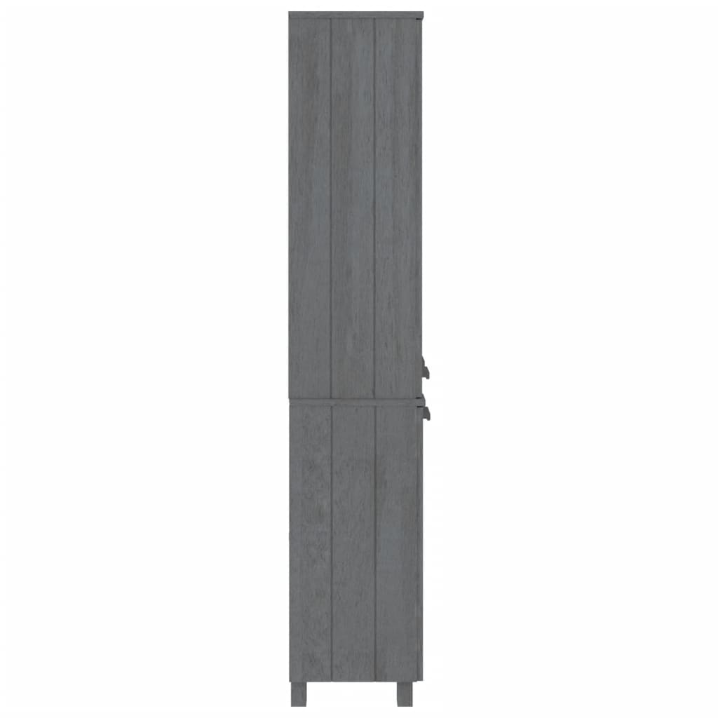 Highboard Set of 2 Dark Grey Solid pine wood, MDF, glass