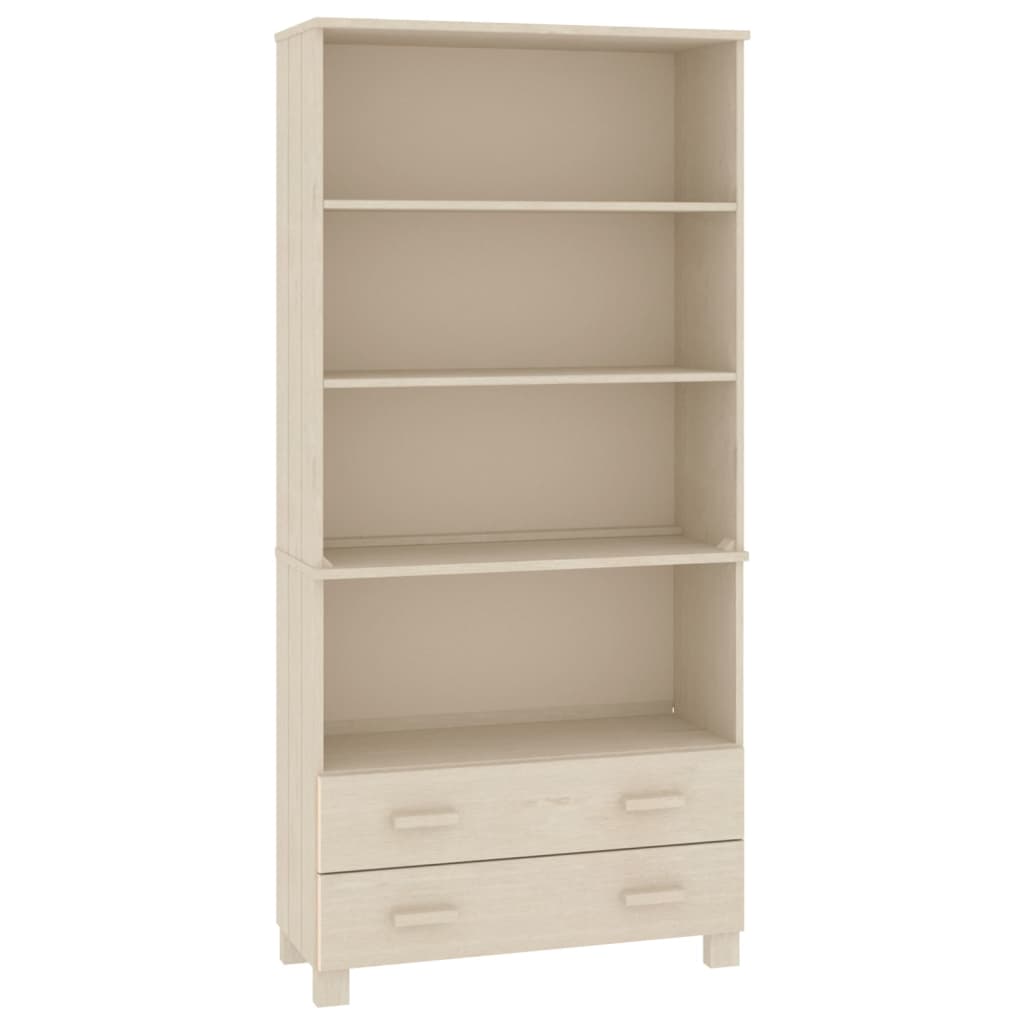 Highboard Set of 2 Honey brown Solid pine wood Large Highboard