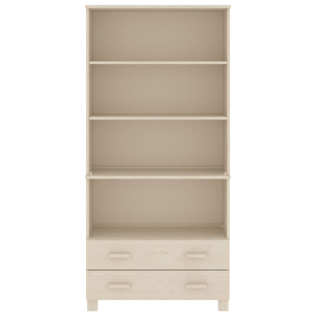 Highboard Set of 2 Honey brown Solid pine wood Large Highboard