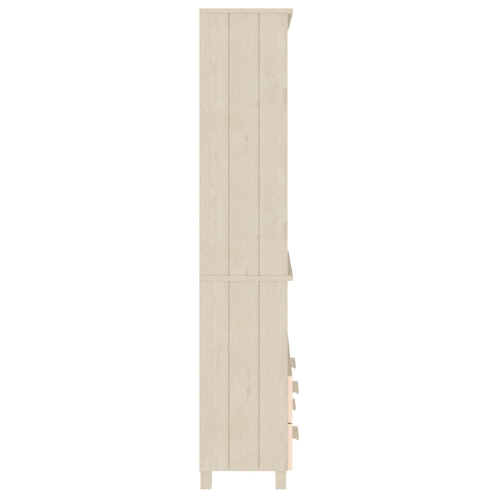 Highboard Set of 2 Honey brown Solid pine wood Large Highboard