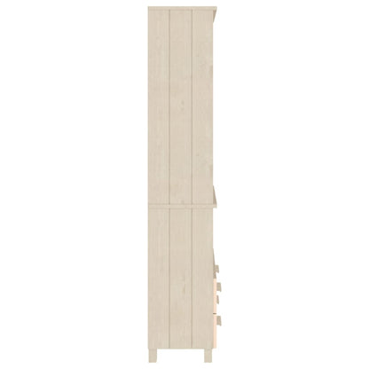 Highboard Set of 2 Honey brown Solid pine wood Large Highboard