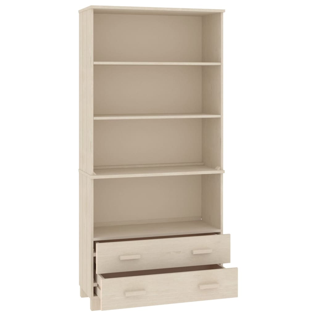 Highboard Set of 2 Honey brown Solid pine wood Large Highboard