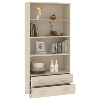 Highboard Set of 2 Honey brown Solid pine wood Large Highboard