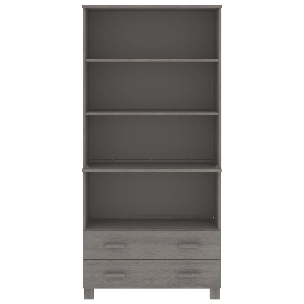 Highboard Set of 2 Light grey Solid pinewood, MDF Large