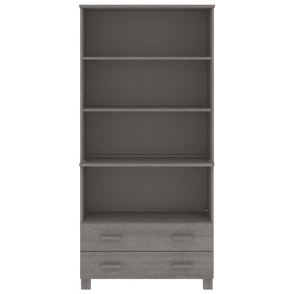 Highboard Set of 2 Light grey Solid pinewood, MDF Large