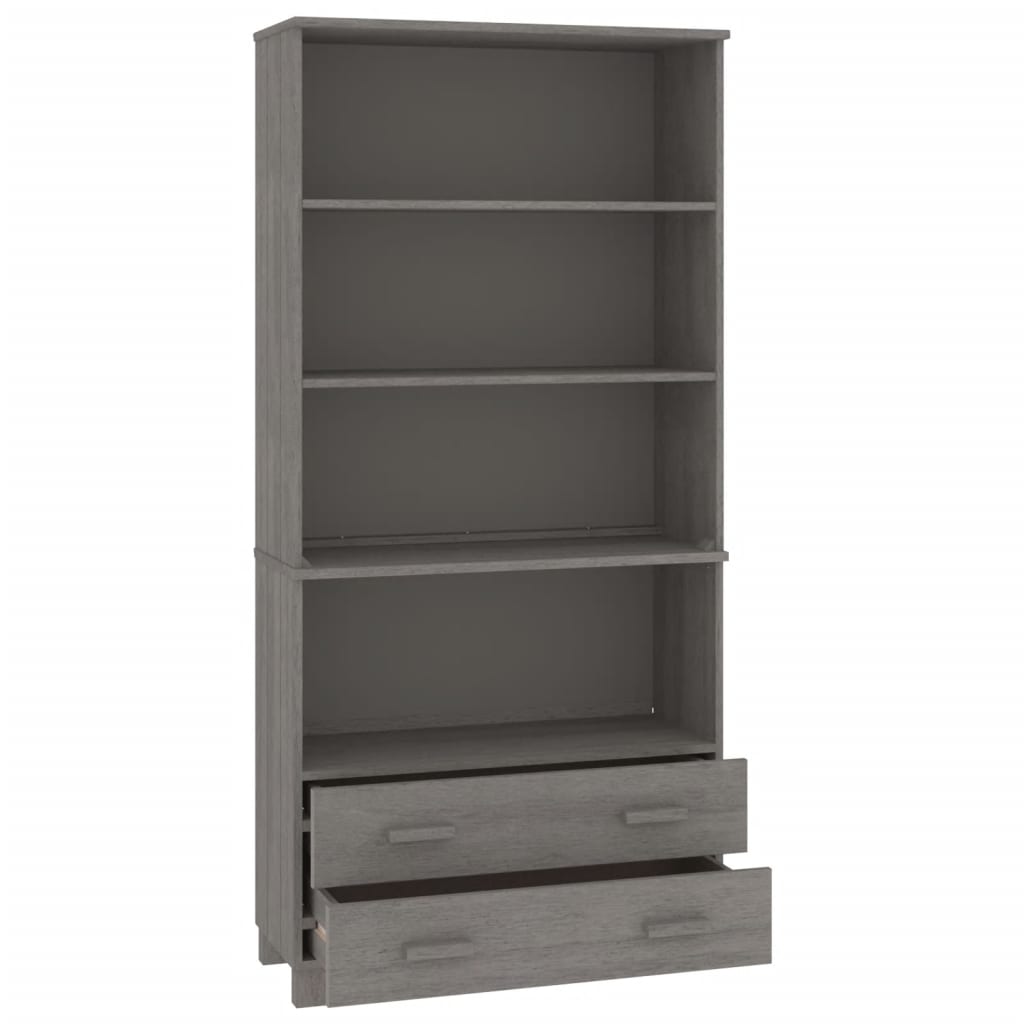 Highboard Set of 2 Light grey Solid pinewood, MDF Large