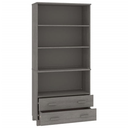 Highboard Set of 2 Light grey Solid pinewood, MDF Large