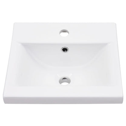 Washbasin Frame With Basin Black, White Powder-coated iron, Ceramic