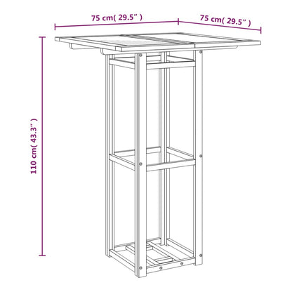 Bistro Table Natural Solid Acacia wood Tall Simple Square