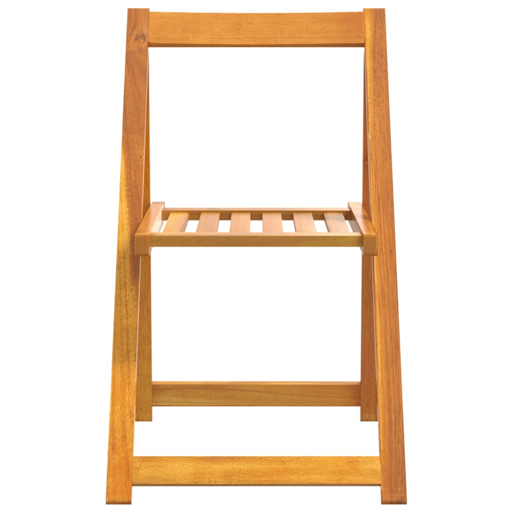 Garden Chair Set of 4 Natural Wood Solid Acacia Wood Standard