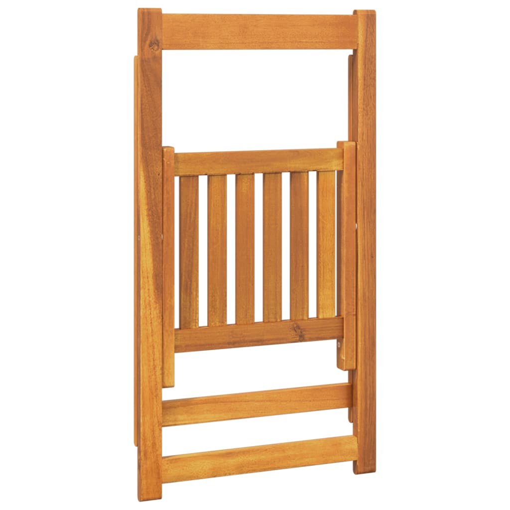 Garden Chair Set of 4 Natural Wood Solid Acacia Wood Standard