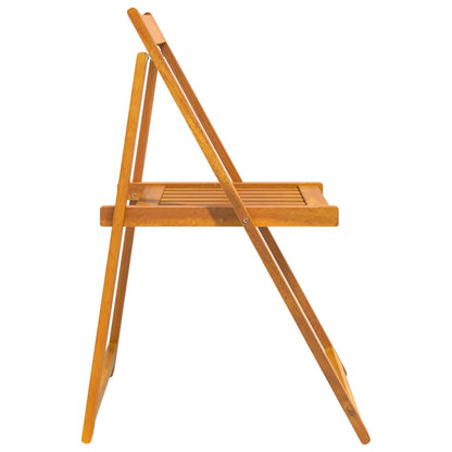 Garden Chair Set of 4 Natural Wood Solid Acacia Wood Standard
