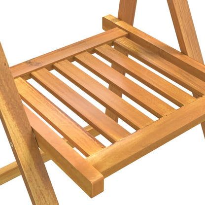 Garden Chair Set of 4 Natural Wood Solid Acacia Wood Standard