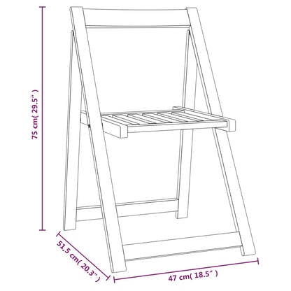 Garden Chair Set of 4 Natural Wood Solid Acacia Wood Standard