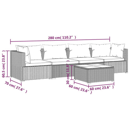 Garden Lounge Set Black, Aqua