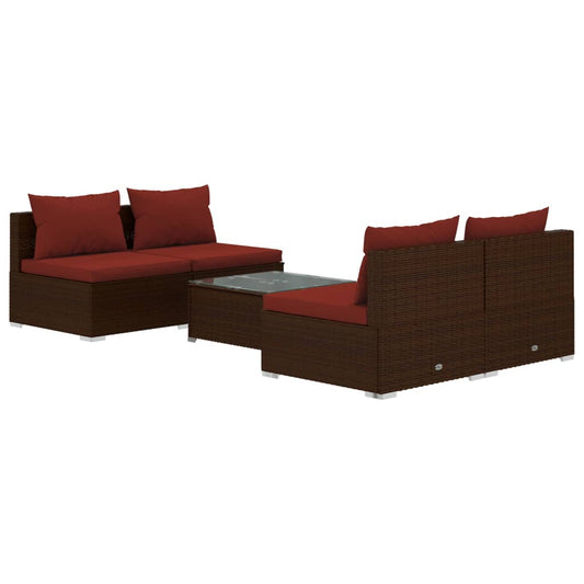 Garden Lounge Set Brown, Cinnamon Red