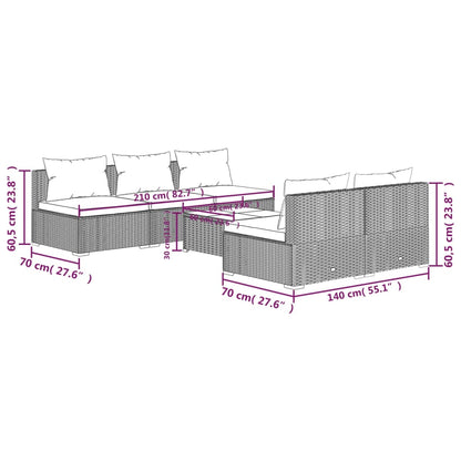 Garden Lounge Set Brown PE Rattan Large Modular